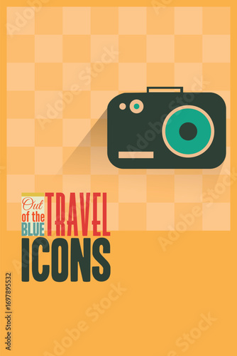 Vector illustration with travel and camera