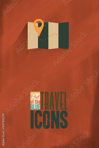 Vector illustration with travel and map