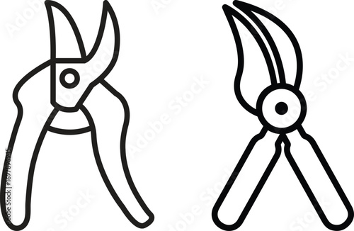 Floriculture Tools Icons. Solid, filled icon set of floriculture tools: pruning shears, watering can, trowel, flower pot, garden