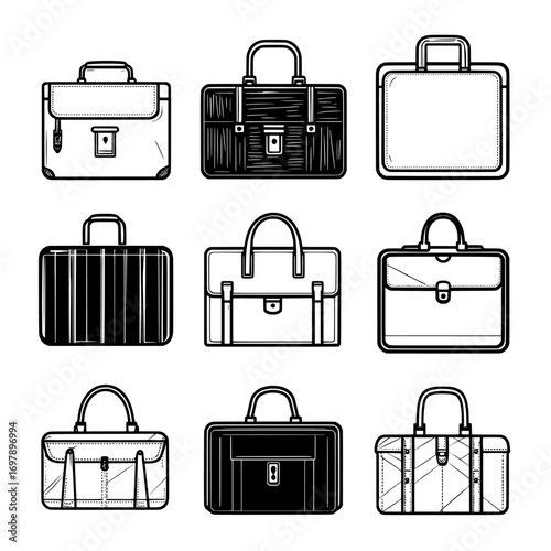 A gray background features briefcase icons that are gray in color