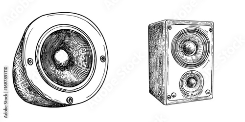 A hand-drawn brush drawing serves as the sound icon and multimedia sign, showcasing an original creation