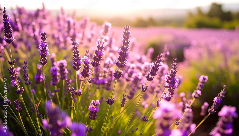 Obraz premium Lavender field at sunset (1)
