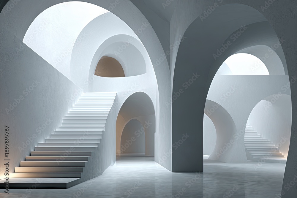 Obraz premium Abstract architecture background arched interior