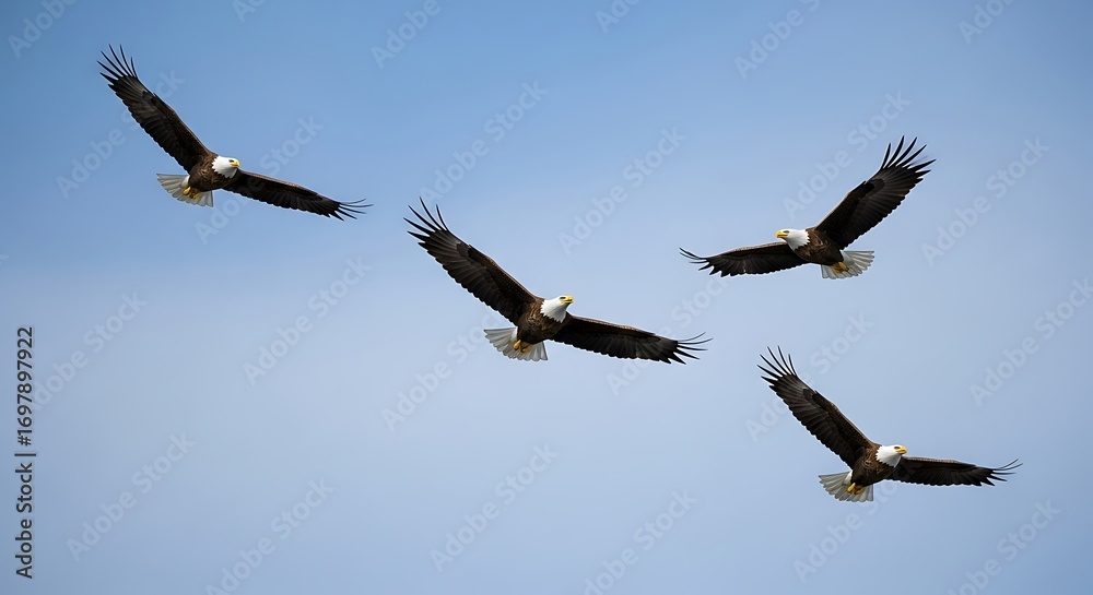 Obraz premium Eagles Soaring Together.