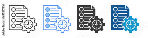 Time Management Icon Set Multiple Style Collection