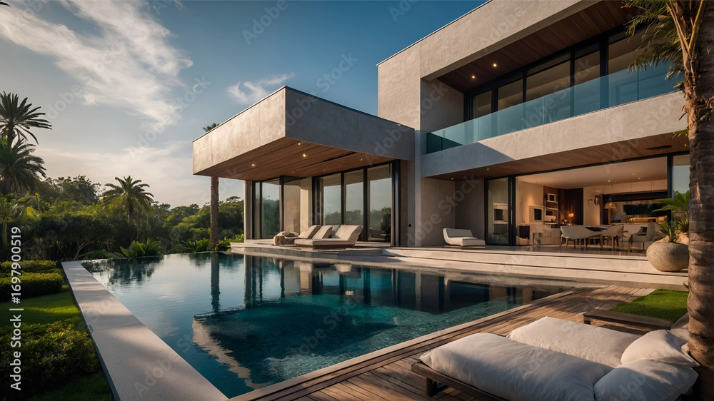 Fototapeta premium Beautiful Home Exterior design of residential fronts that are varied and interesting to look at. Neighborhood new modern houses in Vancouver. Canadian modern residential architecture. Street photo