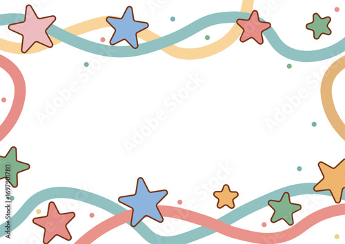 Colorful and Playful Star and Wave Illustration for Background and Decoration Purposes