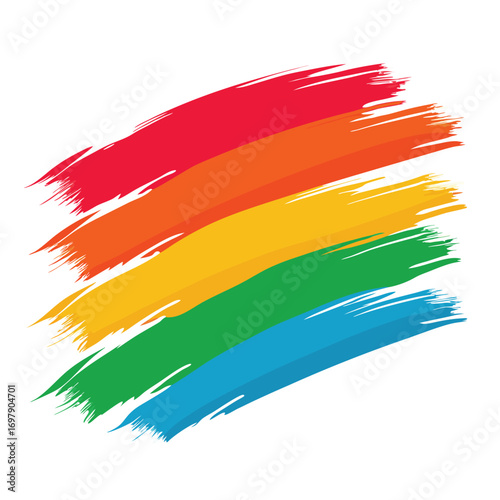 Vibrant Diagonal Rainbow Brush Strokes Abstract Art