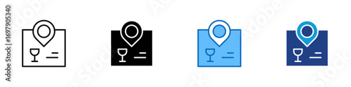 Package Location Multiple Style Icon Design Vector - Package box with a location pin symbol, representing delivery tracking and logistics