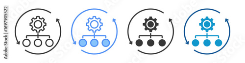 Organization Structure Icon Set Multiple Style Collection