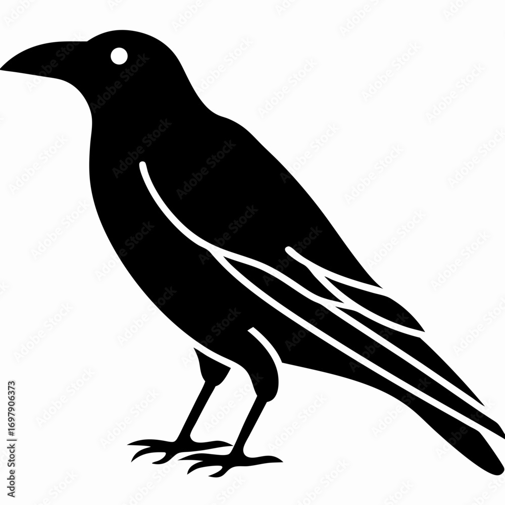 Obraz premium Crow Silhouette Vector Black Crow Graphic