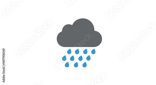 Vector icon of cloud and raindrops