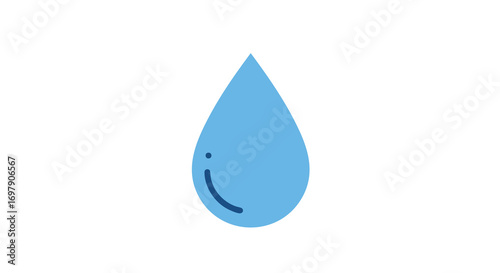 A transparent blue vector water drop icon represents the pure, natural essence of fresh, clean liquid