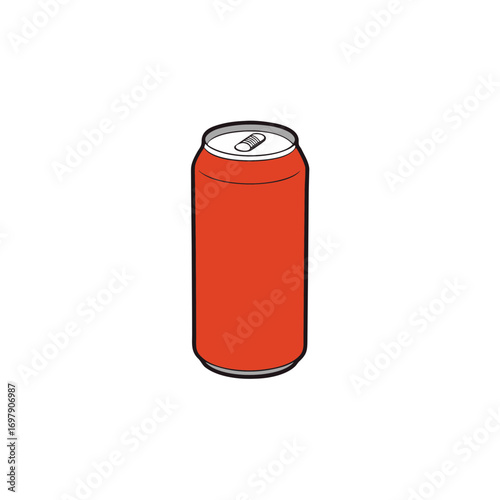 Illustration of a simple red soda can art