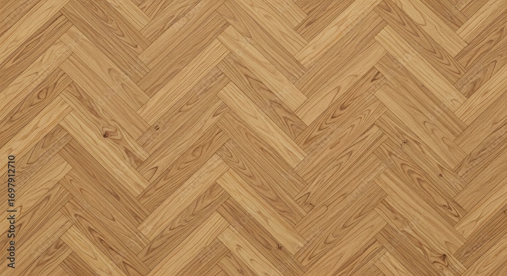 Fototapeta premium Connectivity closeup of a natural wood floor in herringbone pattern