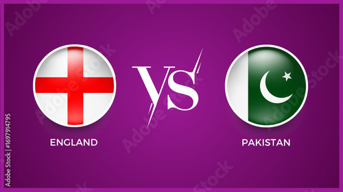 england vs pakistan broadcast template for icc women cricket world cup sports. vector illustration