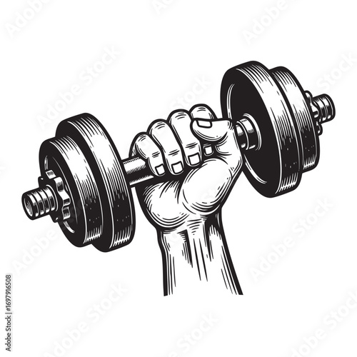 hand holding dumbbell