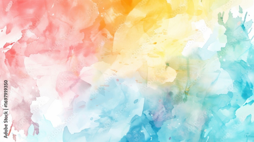 Fototapeta premium Colorful Watercolor Design: Pastel Gradients for Booklets, Posters & Cards