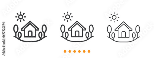 Neighborhood icon. Thin line icon vector