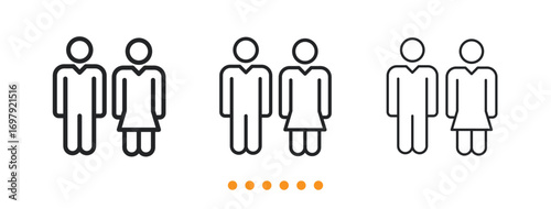 Couple icon. Thin line icon vector
