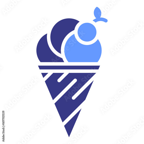 gelato flat blue icon