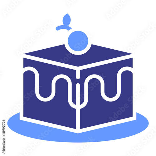 Tiramisu flat blue icon