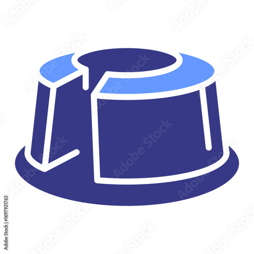 Sponge Cake flat blue icon