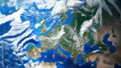 Wallpaper Mural Stunning Earth rotating in deep space against a backdrop of countless twinkling stars and nebulae, a breathtaking cosmic journey unfolding. Torontodigital.ca