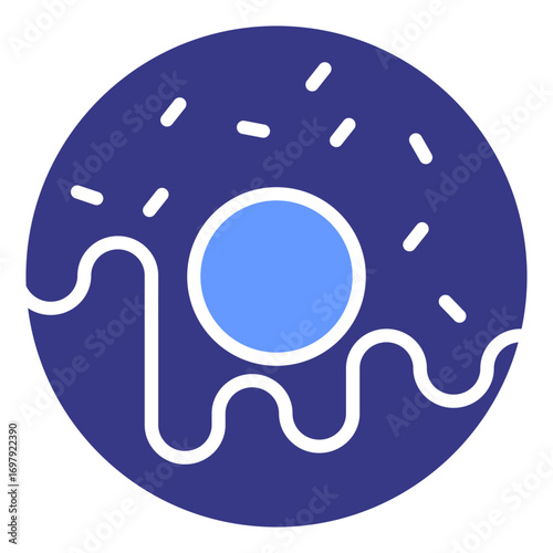 Donuts flat blue icon