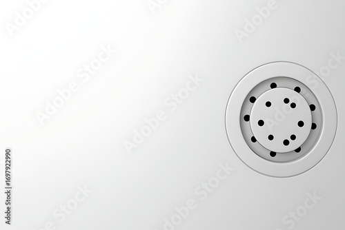 White panel with circular vent