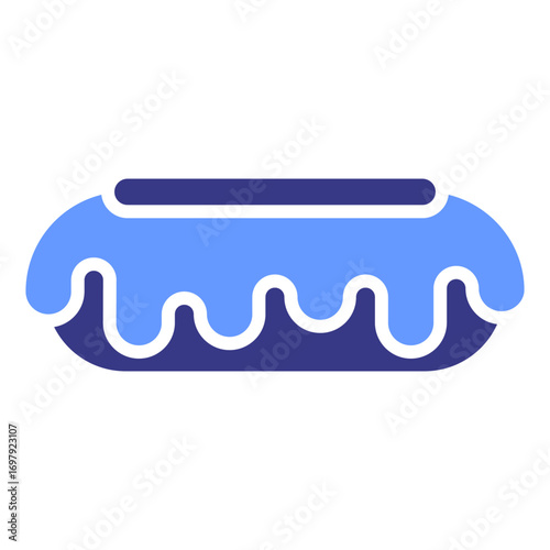 Eclair flat blue icon