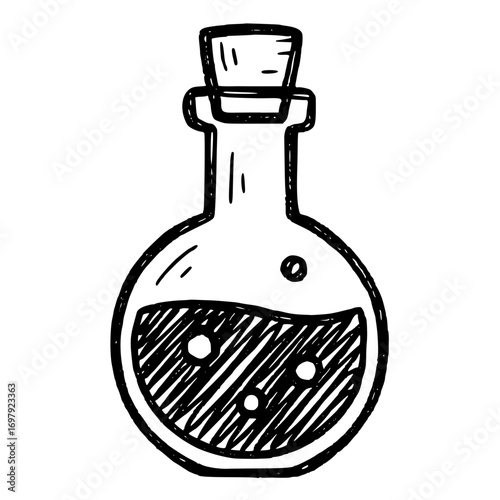 Scribble Style Halloween Potion Bottle SVG
