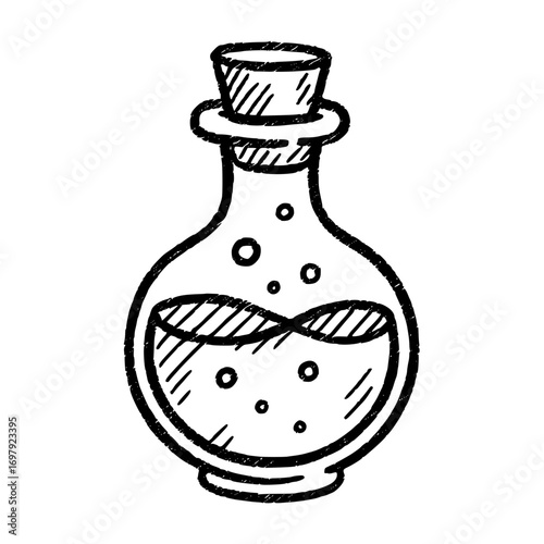 Scribble Style Halloween Potion Bottle SVG