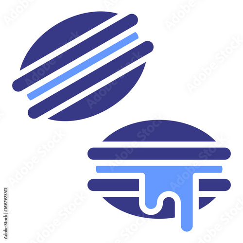 Dorayaki flat blue icon