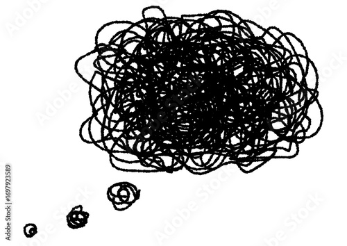 手書き風のモヤモヤとした吹き出し（デコボコの線）