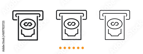 Withdrawal icon. Thin line icon vector