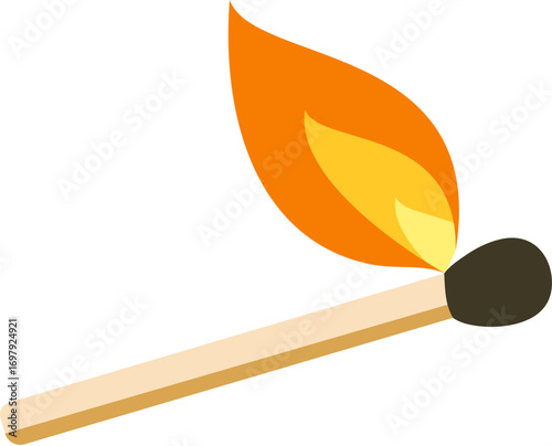 Burning matchstick icon vector illustration scalable eps graphic fire flame ignition energy