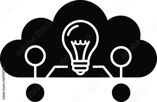 Startup Event Showcasing Innovative Ideas with Vector Graphics, Technology, and Light Bulbs in a Creative Environment with a Futuristic Viewpoint