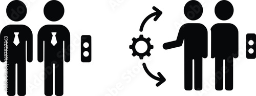 Startup Networking, Professional Growth, Graphic Illustration, Office Environment, Aerial View, Vector Design for Entrepreneurs