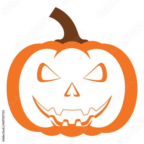 Spooky halloween jack o lantern face with evil grin perfect for autumn celebrations and festive decorations