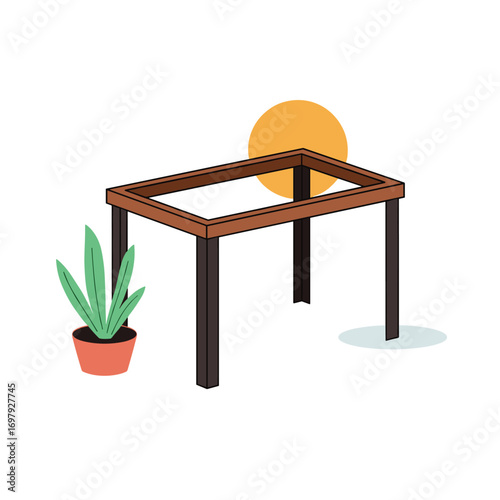 Modern geometric table frame design for minimalist living spaces and versatile furniture building projects