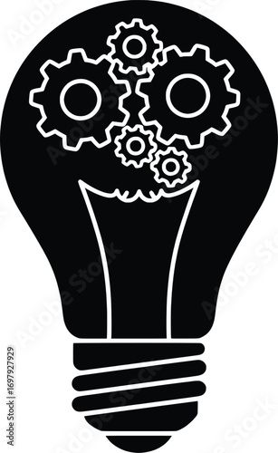 Spark Creativity with Vector Light Bulb Gears in Graphic Design, Modern Business Environment, Inspirational Ideas