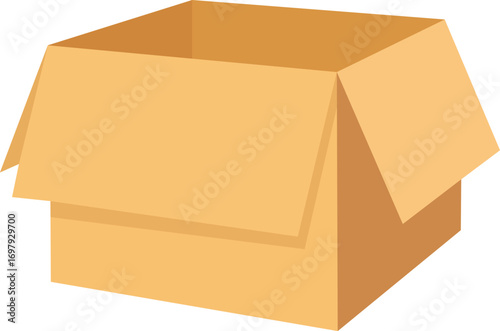Empty Cardboard Box Isolated on White - Packaging, Delivery & Storage Solution