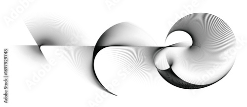 Pulsating halftone spiral flow – soundwave composition, abstract dynamic halftone waveform art.