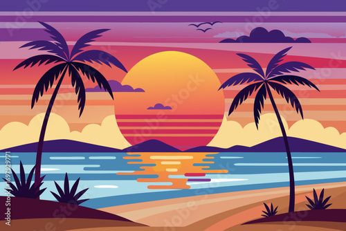 sunset on the beach