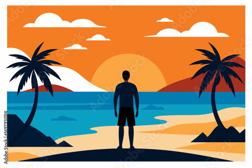 tropical beach with palms