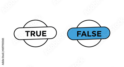 true false buttons comparison visual representation logic