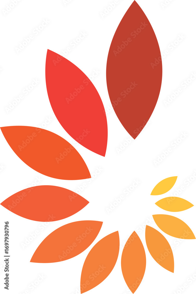 Fototapeta premium Floral Petal Circle Logo Template Modern Icon Creative Vector Design