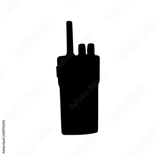 Silhouette of a Portable Two Way Radio Transmitter Communication Device
