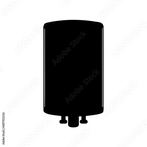 Black silhouette of a modern electric water heater for home usage